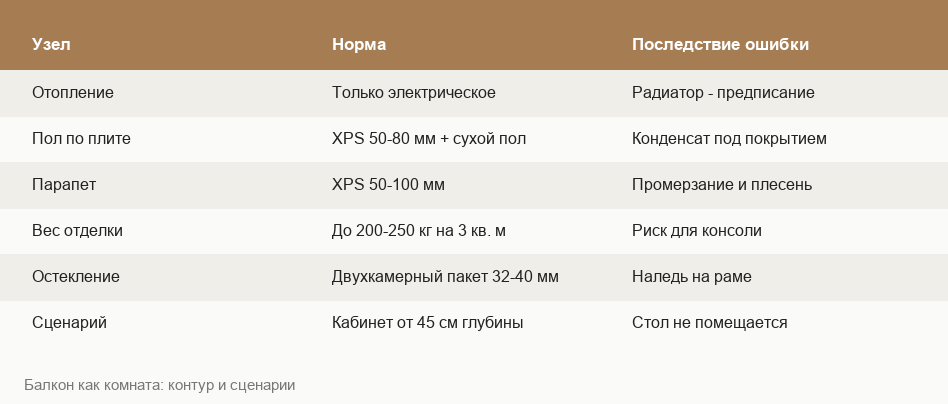 Три сценария использования балкона по площади: кабинет, лаунж, мини-сад